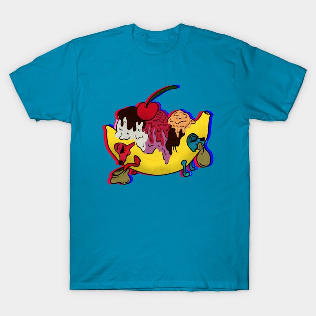 Trippy Banana Split T-Shirt by theartBinn